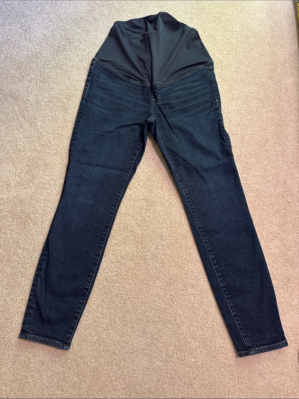 Madewell Dark Blue Skinny Maternity Jeans with Stretch Panel